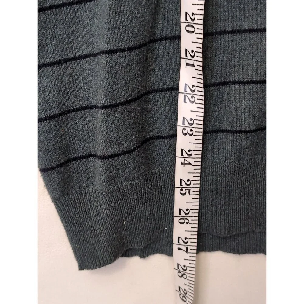 J Crew Sweater Vest Mens L Green Blue Pullover V Neck Cotton Cashmere‎ Casual